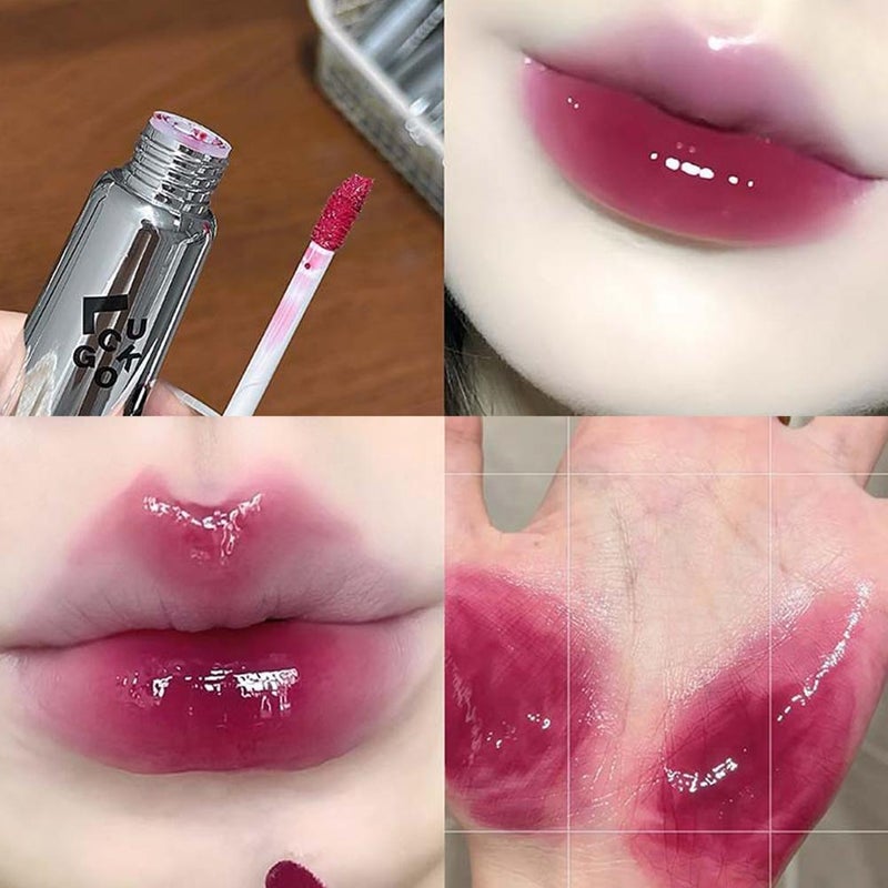 LUCKGO Little Black Cat Water Gloss Lip Tint: Lightweight, Sheer, Mirror-like Finish, Gentle and Brightening Lip Color